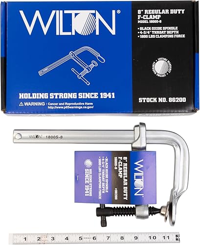 Miniatura 2 de Wilton Abrazadera F de servicio regular, apertura de 8.0 in, garganta de 4-34", 1800 Lbs. fuerza de sujeción (Modelo 1800S-8)