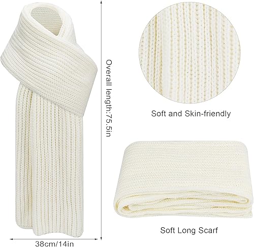 Miniatura 5 de Hicdaw Gorros de invierno para mujer, bufanda, guantes de invierno para mujer, gorro largo con forro polar, guantes para pantalla táctil