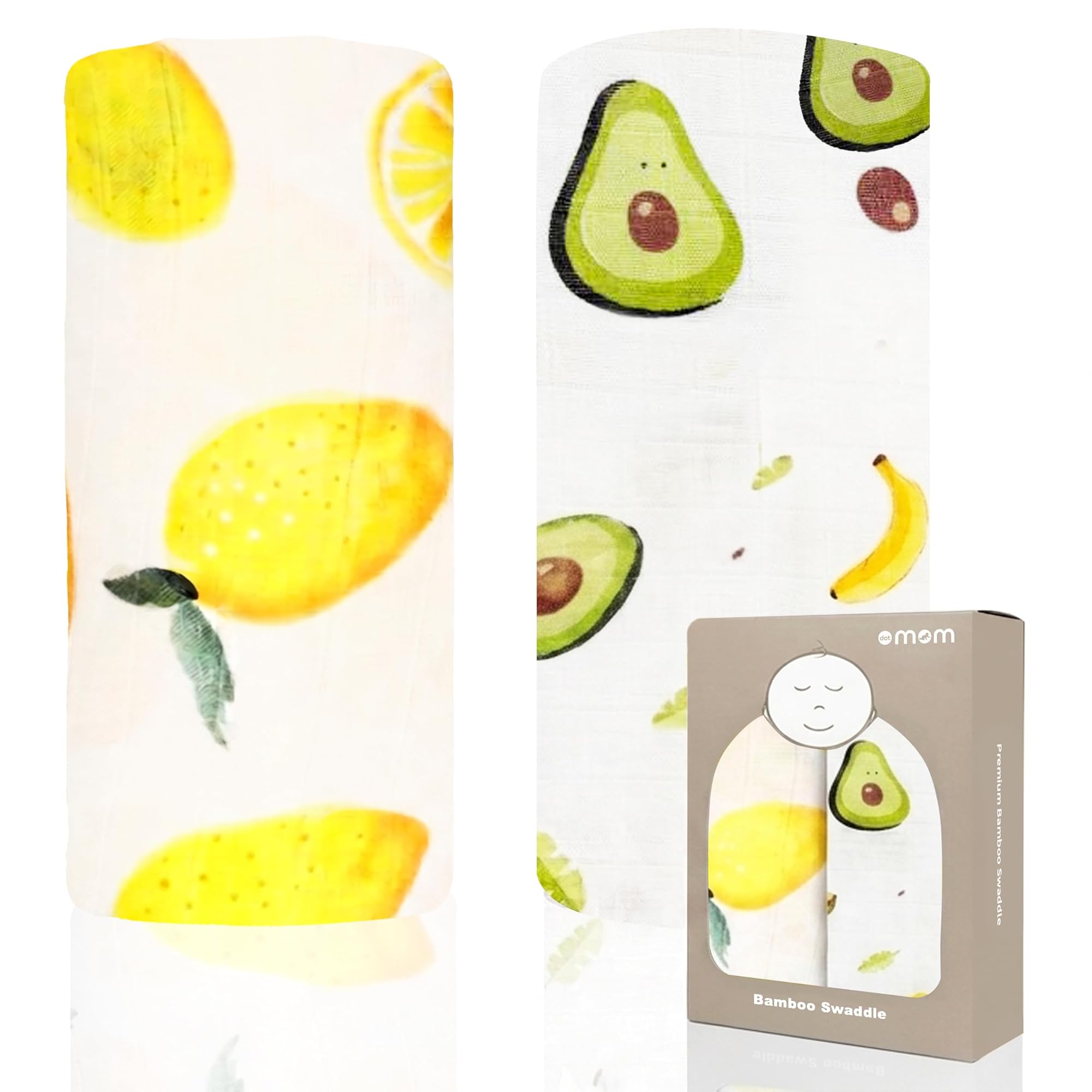 Premium Organic Bamboo Baby Swaddle Wrapper Receiving Blanket