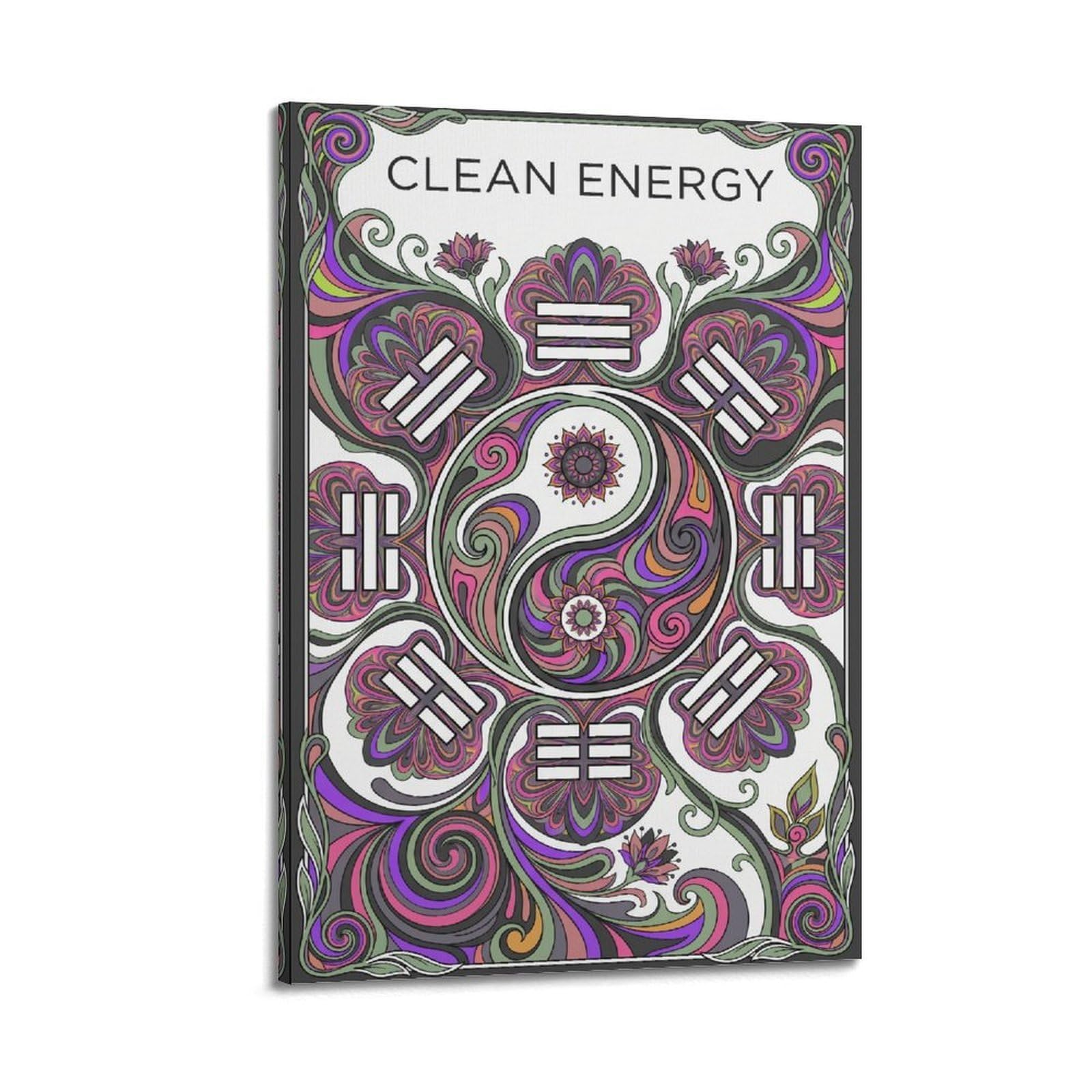 OKNGB China Tai Chi Yin Yang Bagua Healing Meditation Poster Decorative Painting Canvas Art Picture 24x36inch(60x90cm)