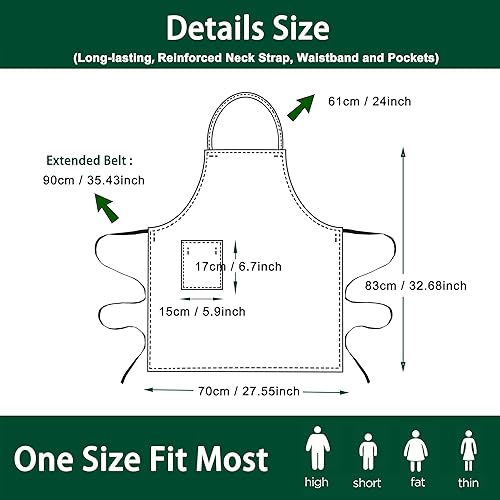 Miniatura 2 de 5 Pack Black White Apron, Chef Servers Waitress Aprons with Pockets for Men Women, Professional Work Apron