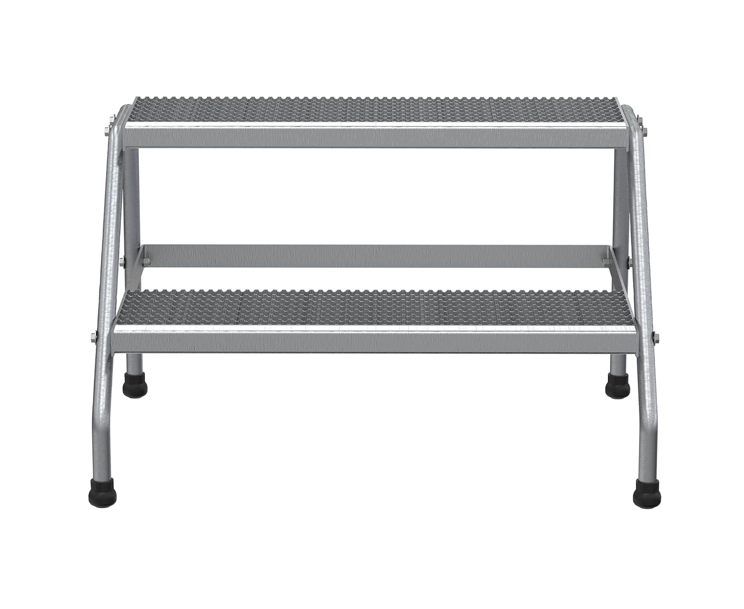 Vestil SSA-2W-KD Aluminum 2 Step Knock Down Wide Stand 500 Lb. Capacity Silver