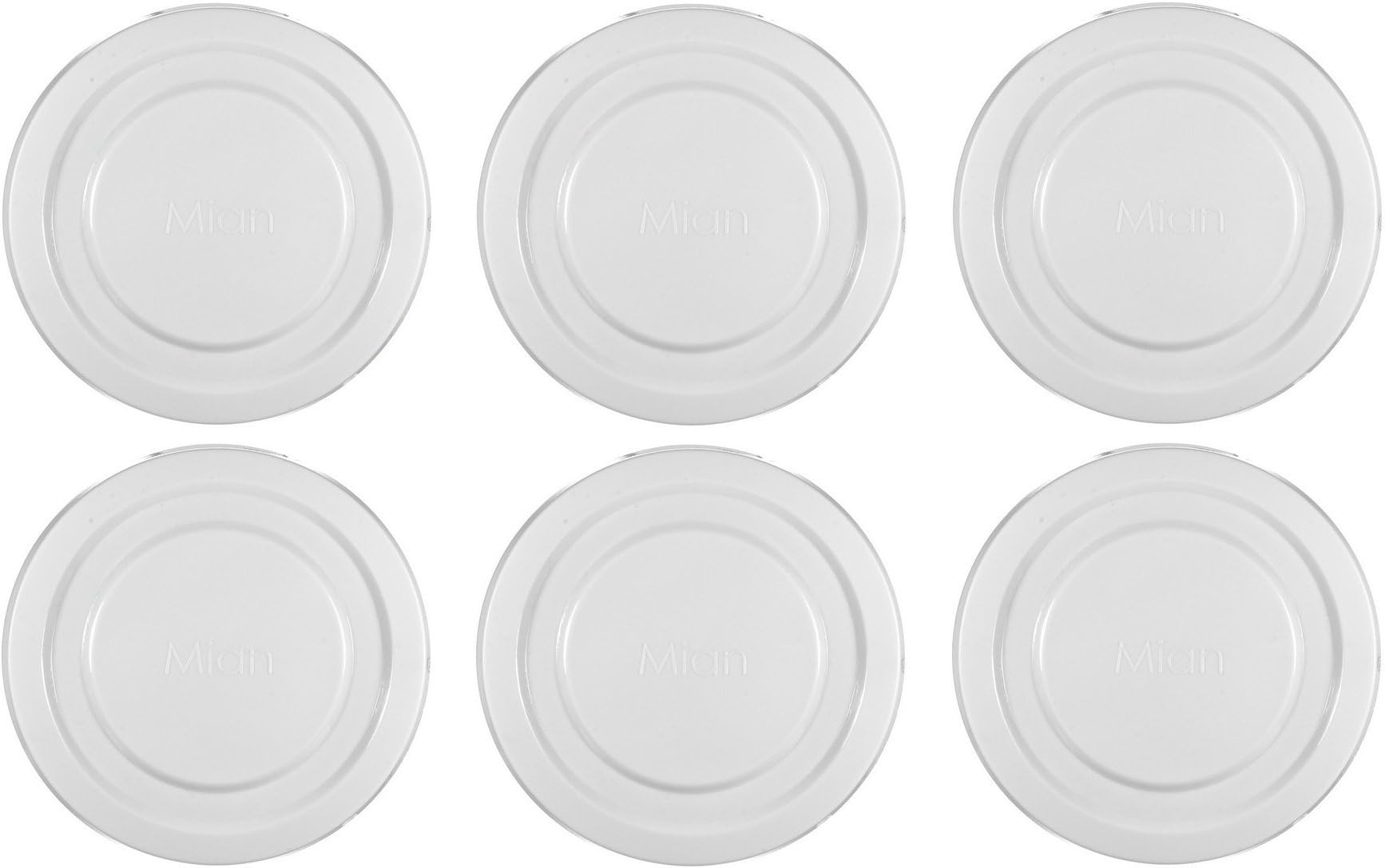 White Plastic Lids fits Luminarc Working Glass 6 Pack