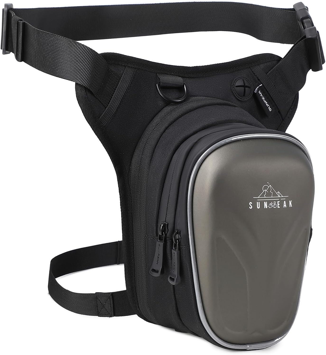 Sunpeak Motorcycle Leg Bag, Water Resistant Drop Leg Thigh Bag with Adjustable Straps, Expandable Waist Pack Crossbody Shoulder Bag for Riding Cycling Hiking Travel