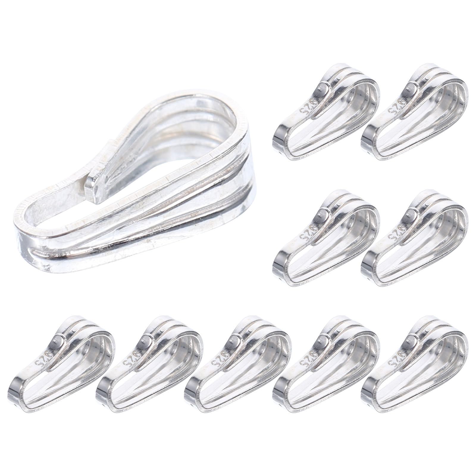 S925 Silber Selbstgemacht Anhänger Verschlüsse 10 Stück für Schmuck Basteln