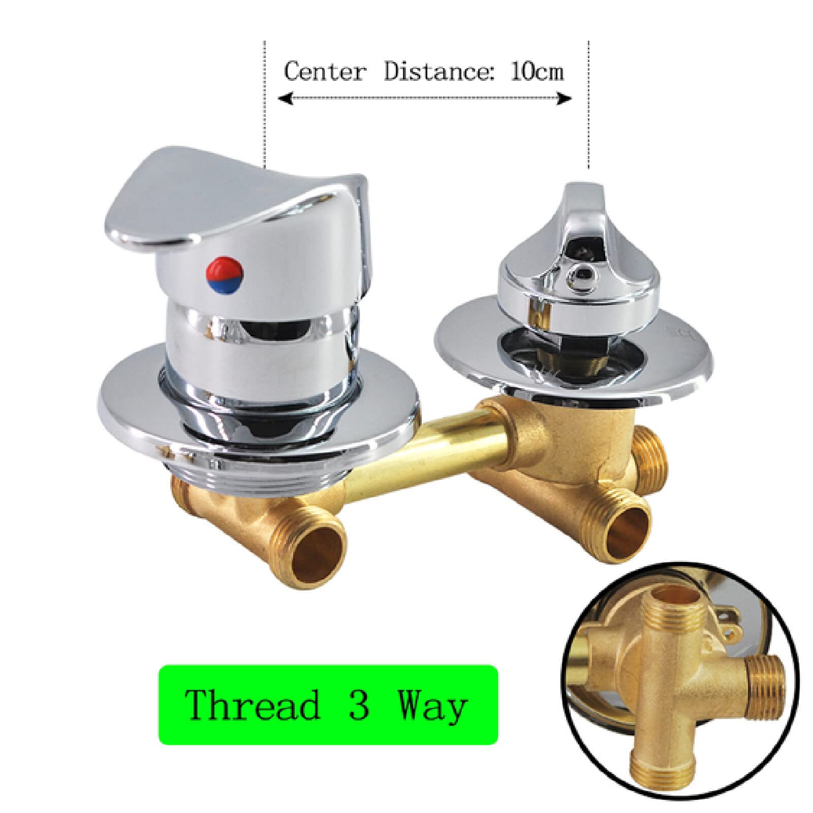 Grifo Mezclador De Ducha De Latón Integrado Con Salida De Agua Roscada G1/2 "2/3/4/5, Válvula Mezcladora De Interruptor De Agua Fría Y Caliente Para Cuarto De Ducha,3 Vías