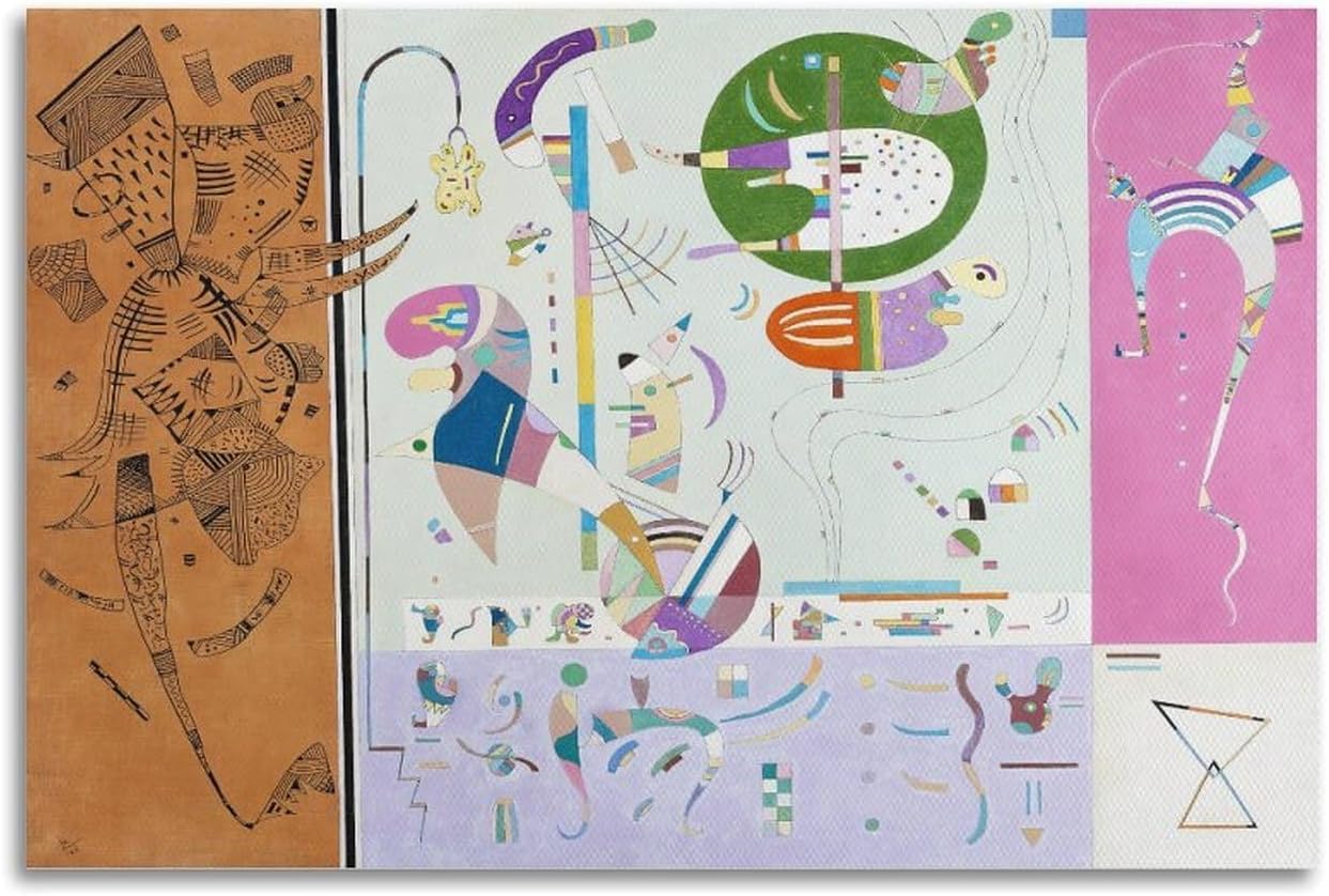 Rikin Liuff Parties Diverse by Wassily Kandinsky Canvas Poster Abstract Wall Art Painting Wassily Kandinsky Prints for Home Picture Decor 40x55cm Frameless
