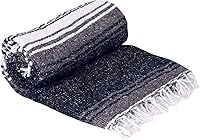 Vista 1 de Cobija auténtica mexicana para yoga, Azul