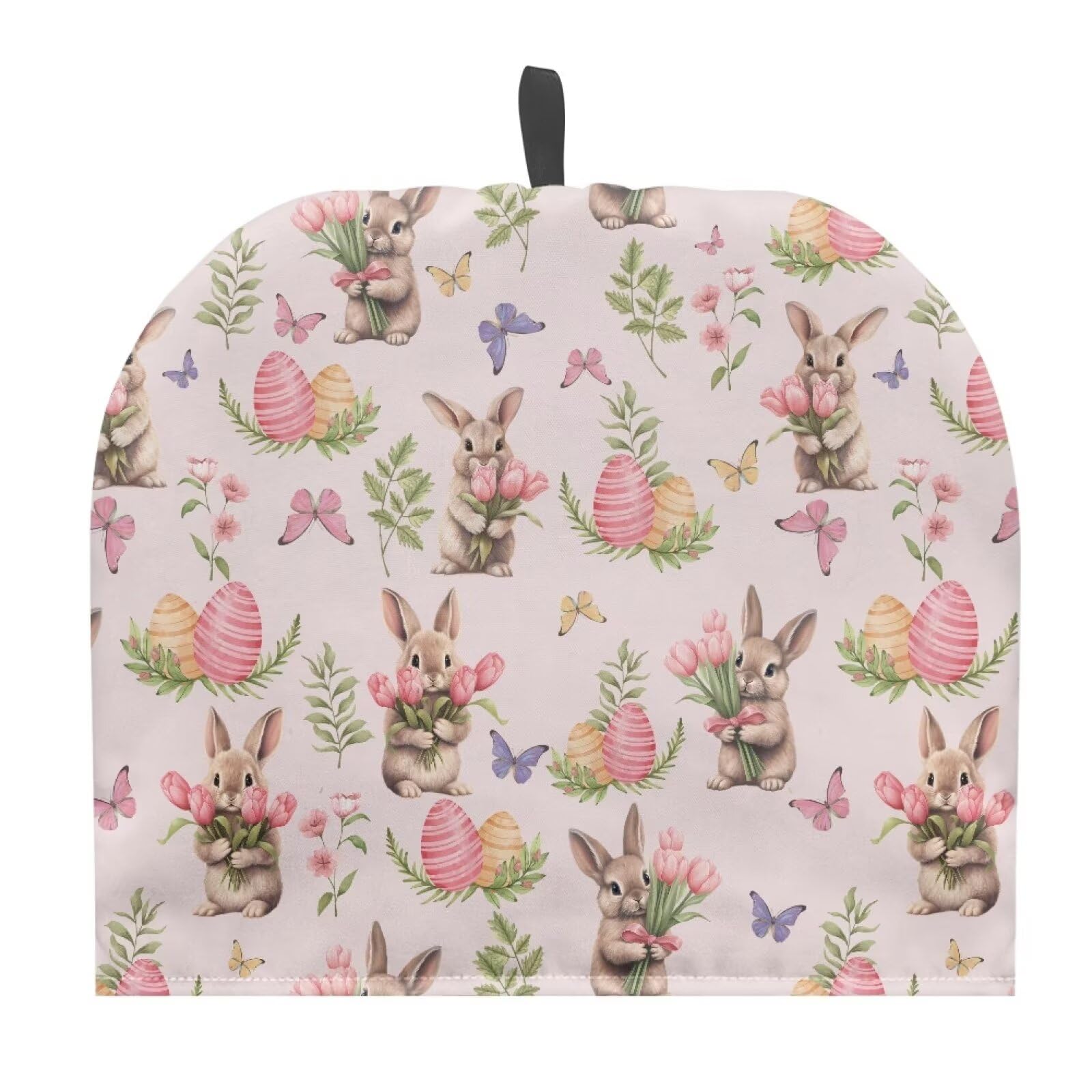 NETILGEN Tulips Floral Bunny Teapot Cozy Tea Cozies - tea cozies | Mubboo