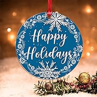 Vista 14 de Merry Christmas Y'all Christmas Tree Ornament Holiday Xmas Gift Acrylic Christmas Ornaments Gold Snowflake Ball Wreath Xmas Tree Decorations for