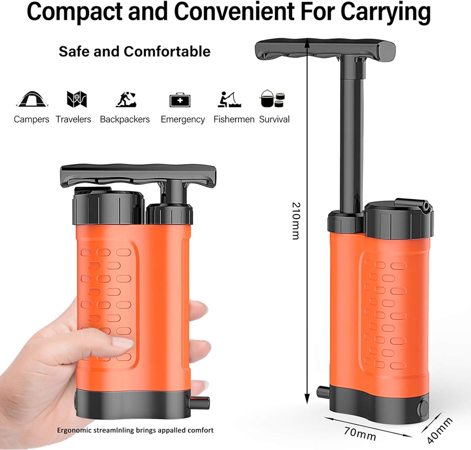 Lixada Water Filter Straw Water Filtration System Portable Water