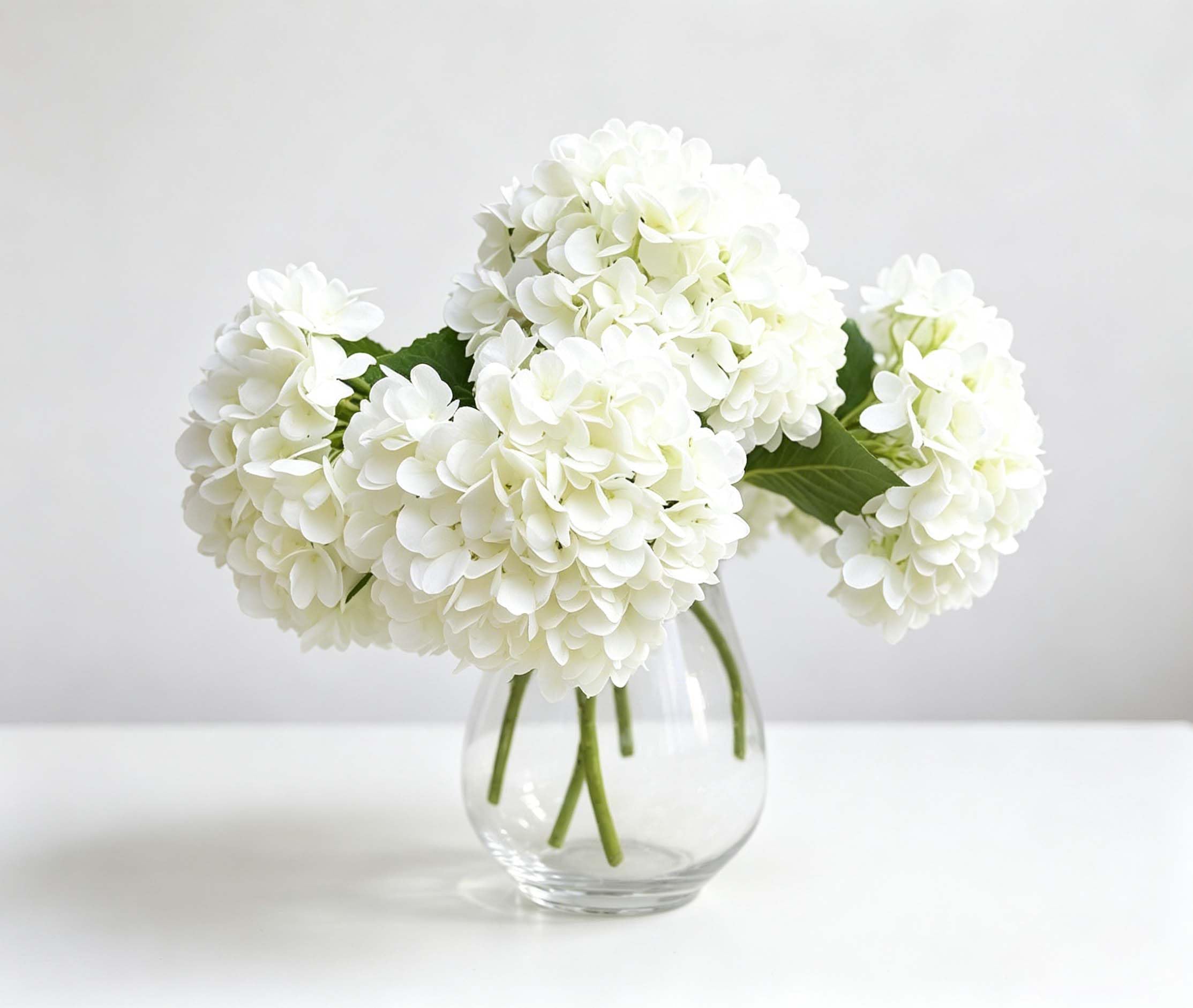 Photo 1 of PARTY JOY 5PCS 15.4In Artificial Hydrangea Silk Flowers Bouquet Faux Hydrangea Stems for Wedding Centerpieces Home Decor (White, 5)