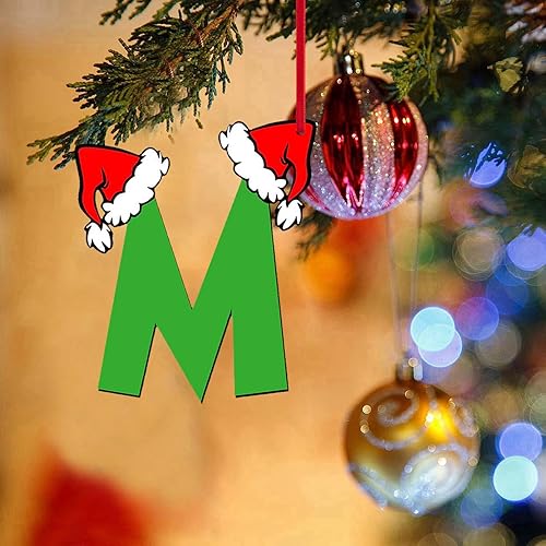 Miniatura 3 de Letras de madera de Navidad, 26 letras del alfabeto navideño, adornos de madera de la A a la Z, letras decorativas para colgar, de madera, 26 letras