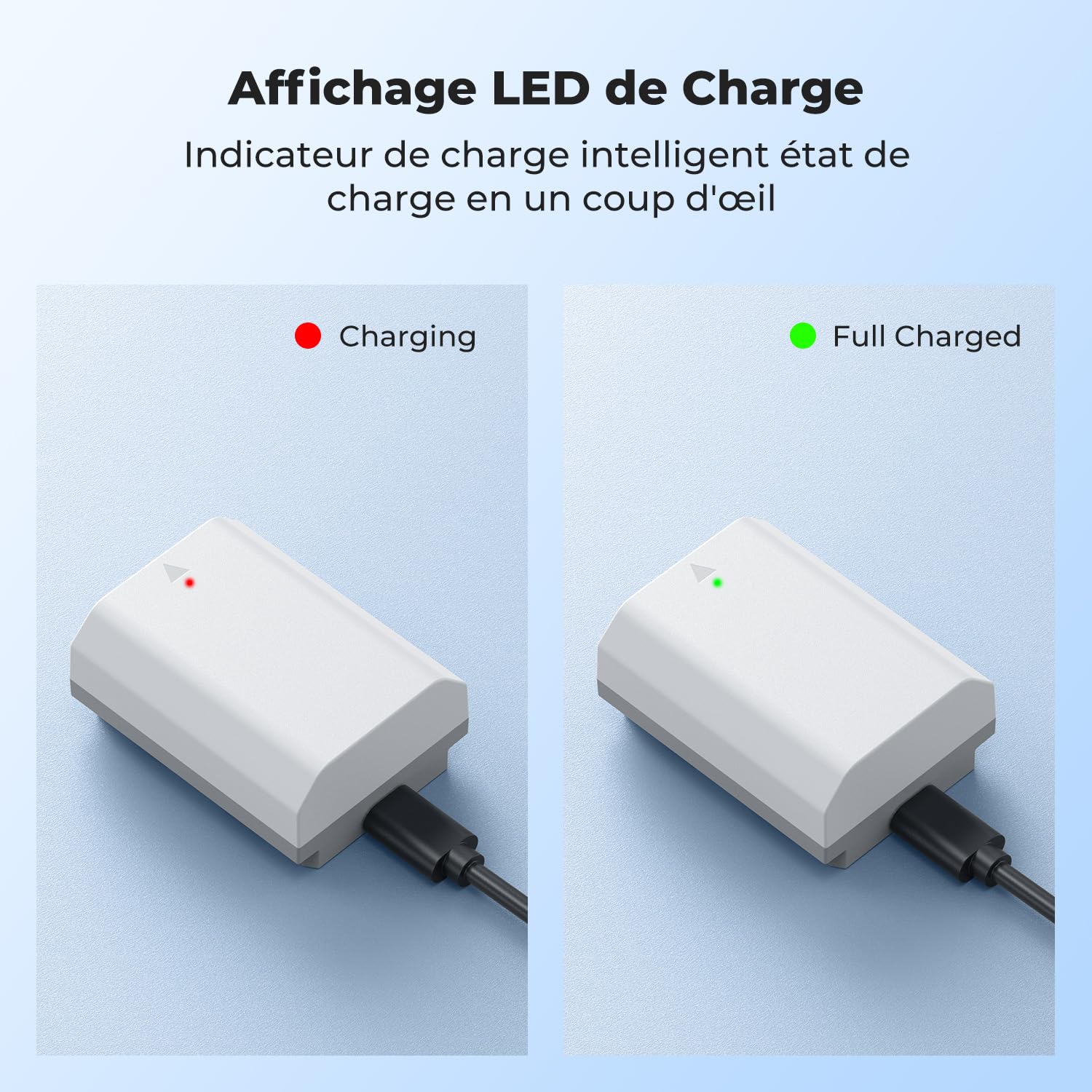 K&F CONCEPT 2 NP-FZ100 Batteries 2600mAh Grande Capacité Charge Directe