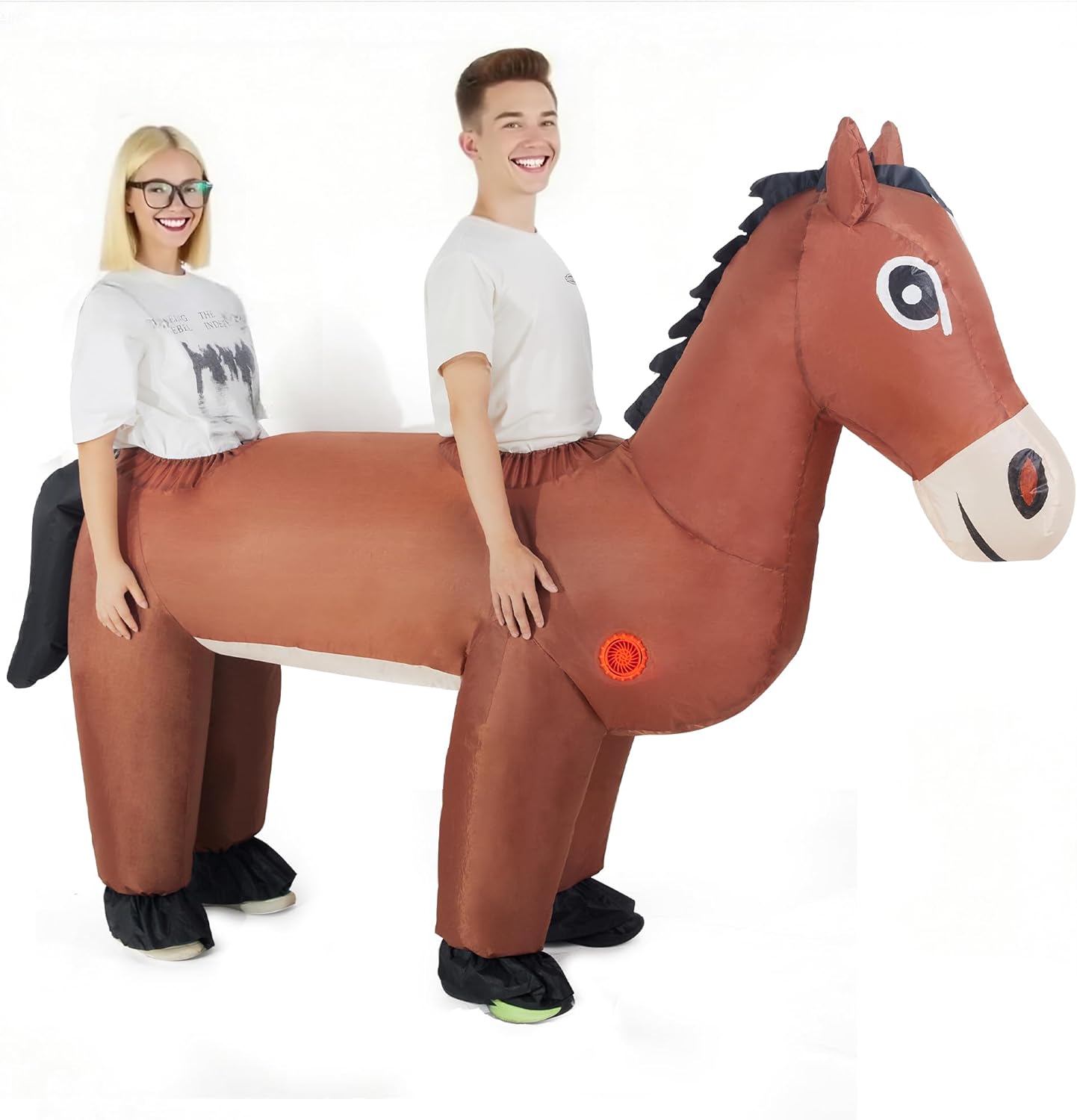 Couple Inflatable Horse Costume for Adult Halloween Blow Up Costumes 2 People Horse Costumes - Image 2