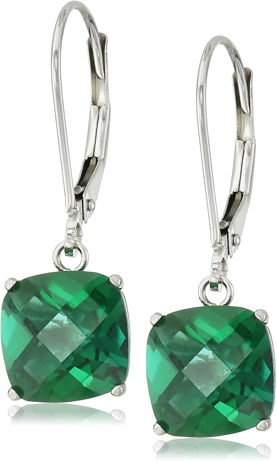 Tienda Collection 10k Gold Cushion Cut Gemstone Dangle Earrings for Women with Leverbacks