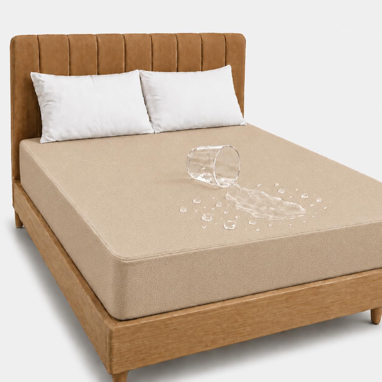 RESTIFY 100% Waterproof King XL Size Mattress Protector 78x72 Inch 6.5x6 Ft Fits Upto 10 Inch Mattress | Premium Terry Cotton Breathable Bed Protector | Mattress Cover for Double Bed | Beige
