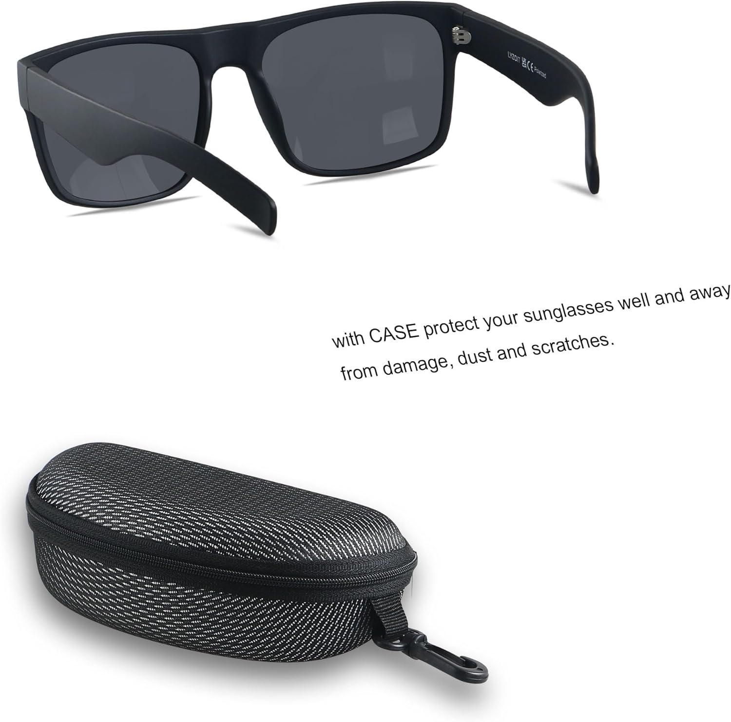 LYZOIT Extra Large Sunglasses for Big Wide Heads Mens Polarized XL Oversized Square Sun Glasses - Image 2