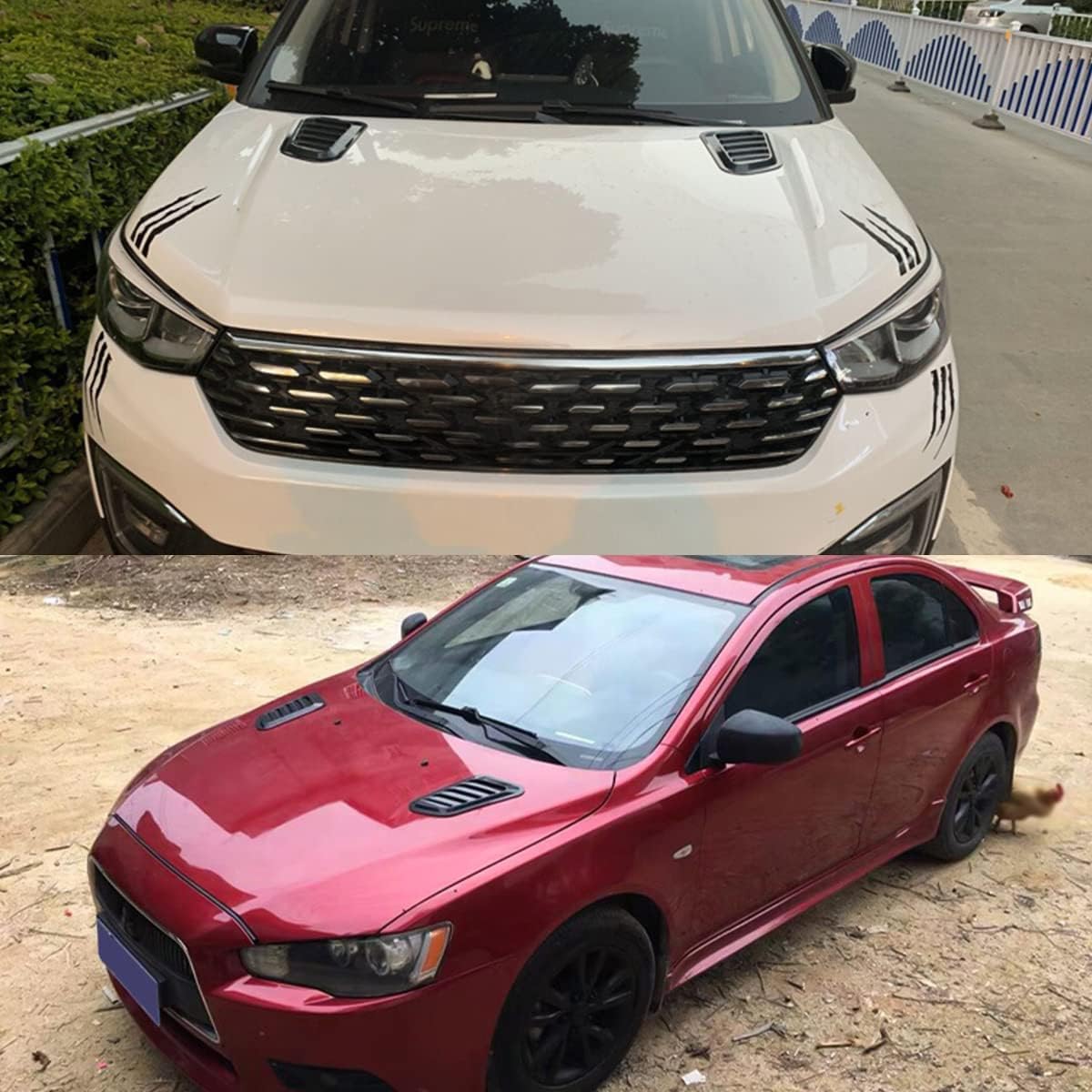 2 Pcs Hood Scoop for Cars Vent Cover for Ford F-150 Lightning 2022-2025, Hood Air Vents for Car Hood Scoop Turbo Bonnet Vent Cover
