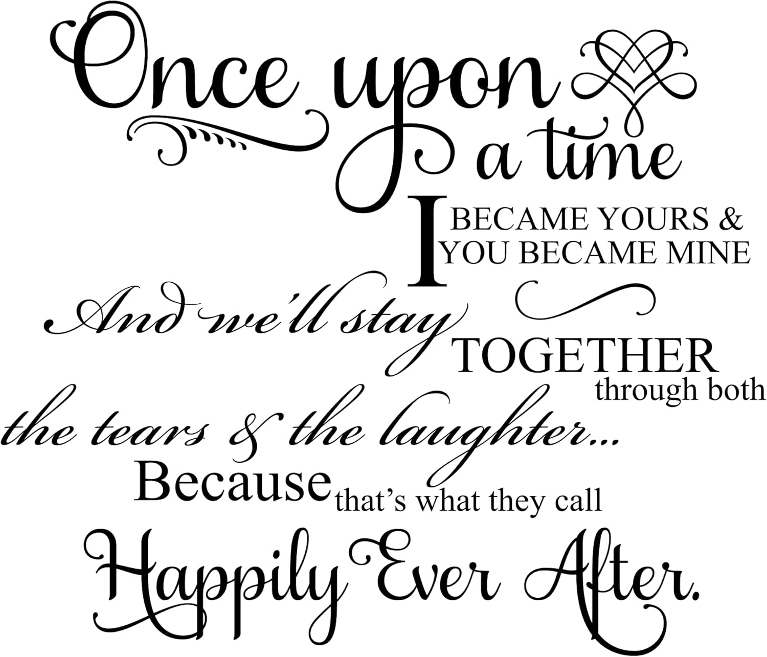 Once Upon A Time I Became Yours Marriage Wall Decal Wedding Decal - Custom Wedding Decals - Girls Room Wall Decor Girls Nursery Decal Playroom Decor Vinyl Wall Quote - Removable Wall Sticker