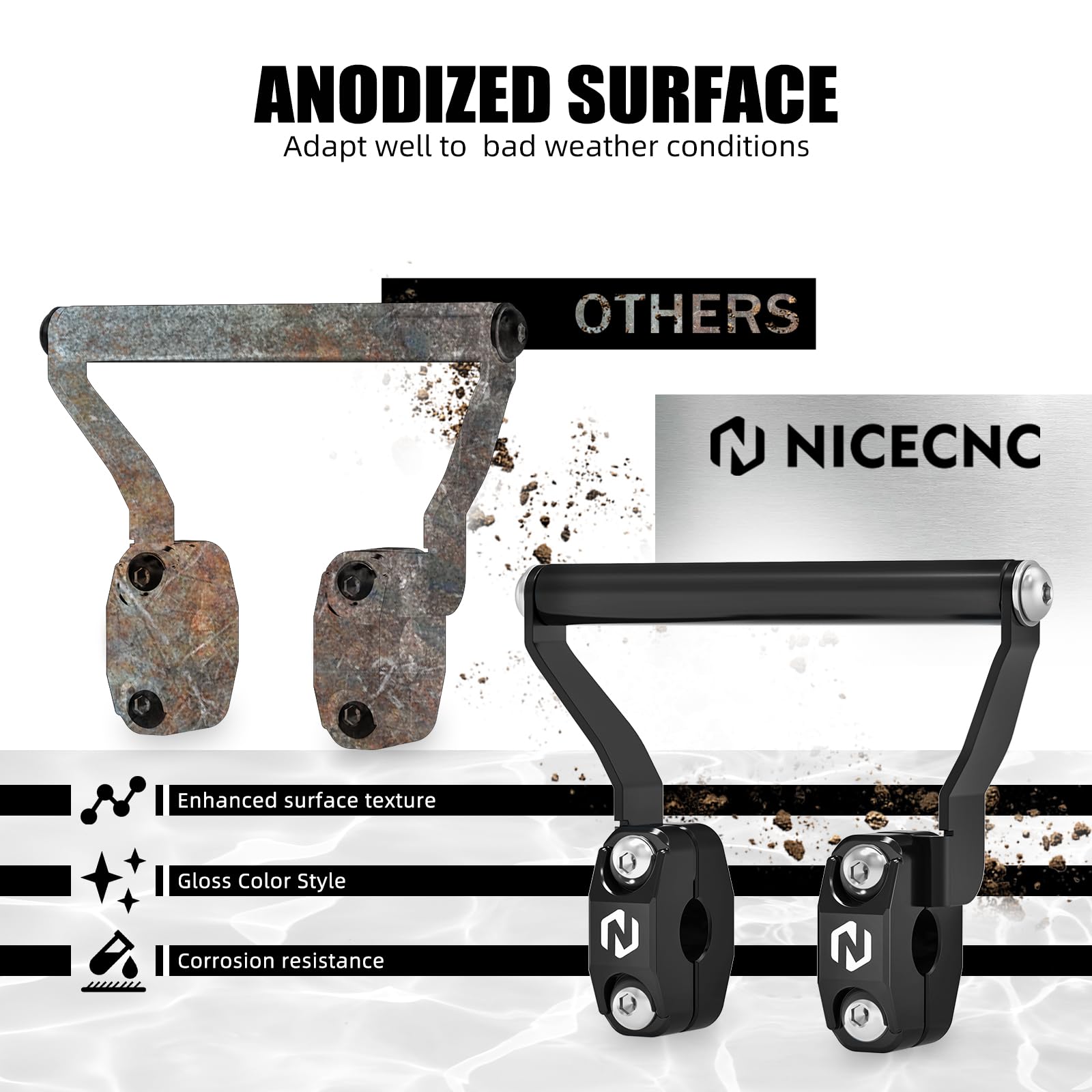 NICECNC Staffa di navigazione Supporto a morsetto Staffa di navigazione Compatibile con Yamaha Tenere 700 /XTZ700 2019-2024, Tenere 700 Rally Edition 2020-2024, nero, vedi montaggio