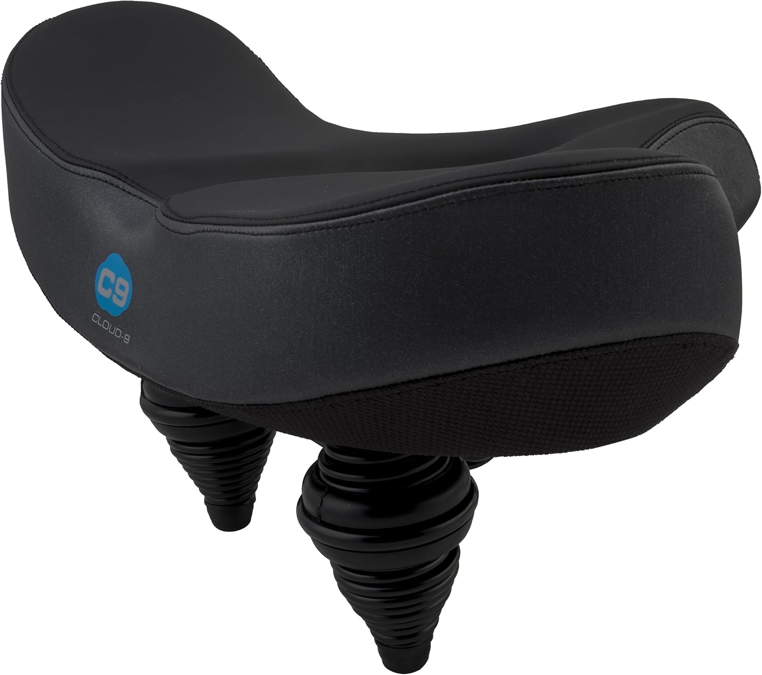 Cloud-9 Flex-Curve XL Airflow Comfort Bike Saddle, Memory Foam Cruiser Seat with Vented Relief Channel, Water-Resistant Cover, 13" x 10"