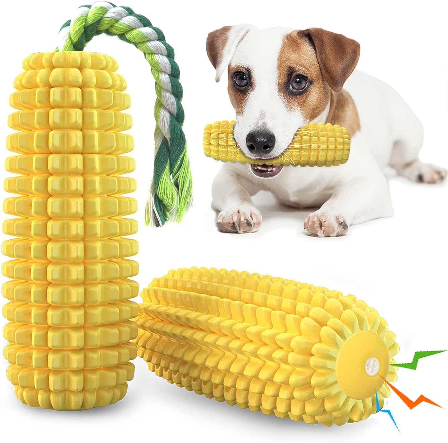 Woofy Corn Shape Dog Chew Toy, Natural Rubber Dog Teething Toy, Dog Toy for Entertainment and Dental Benefits, for All Breed Dogs and Puppies (Yellow) (B0CVXN3T1V) Amazon Price History, Amazon Price Tracker