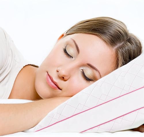 Miniatura 5 de Puredown - Juego de 2 almohadas de plumón de ganso para dormir con funda de algodón 100% premium, Algodón, Rosado, King