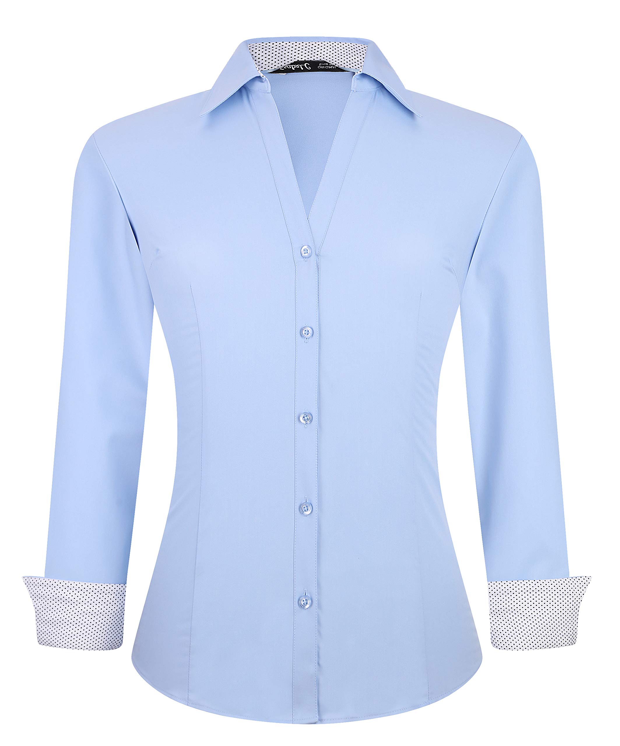 Esabel.CWomens Button Down Shirts Long Sleeve Regular Fit Stretch Work Blouse
