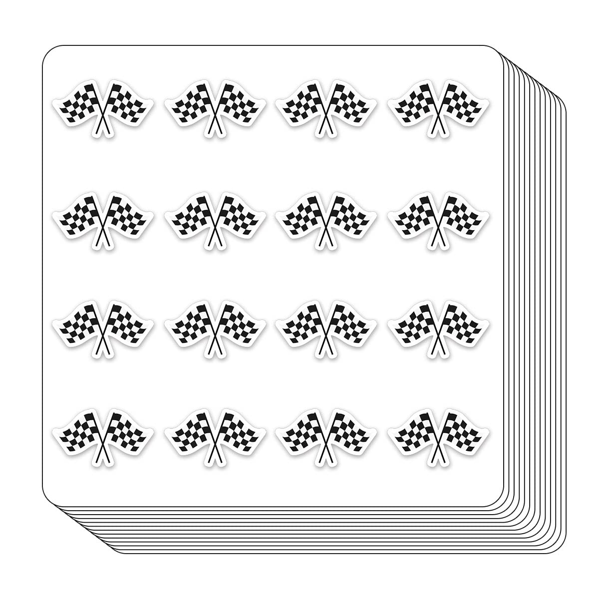 Racing Checkered Flags Planner Stickers, 0.5in Monthly Scrapbooking Kids DIY Arts 208-Pack