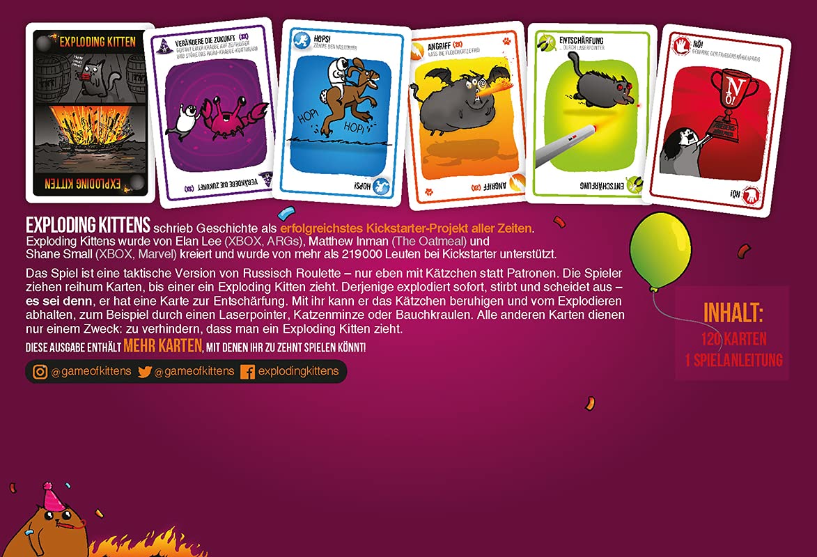 Exploding Kittens Original Edition in a Collectible TIN - Hilarious Card Game fo