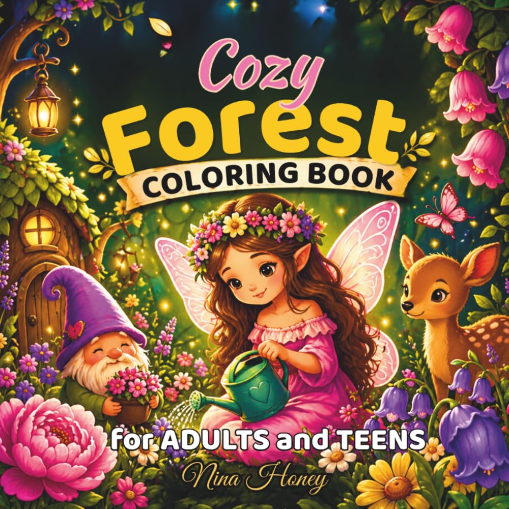 Cozy Forest Coloring Book for Adults and Teens: Bold and Easy Designs with Cute Fairies, Gnomes, Woodland Animals and Relaxing Nature Scenes for ... Fairyland Coloring Books Collection)