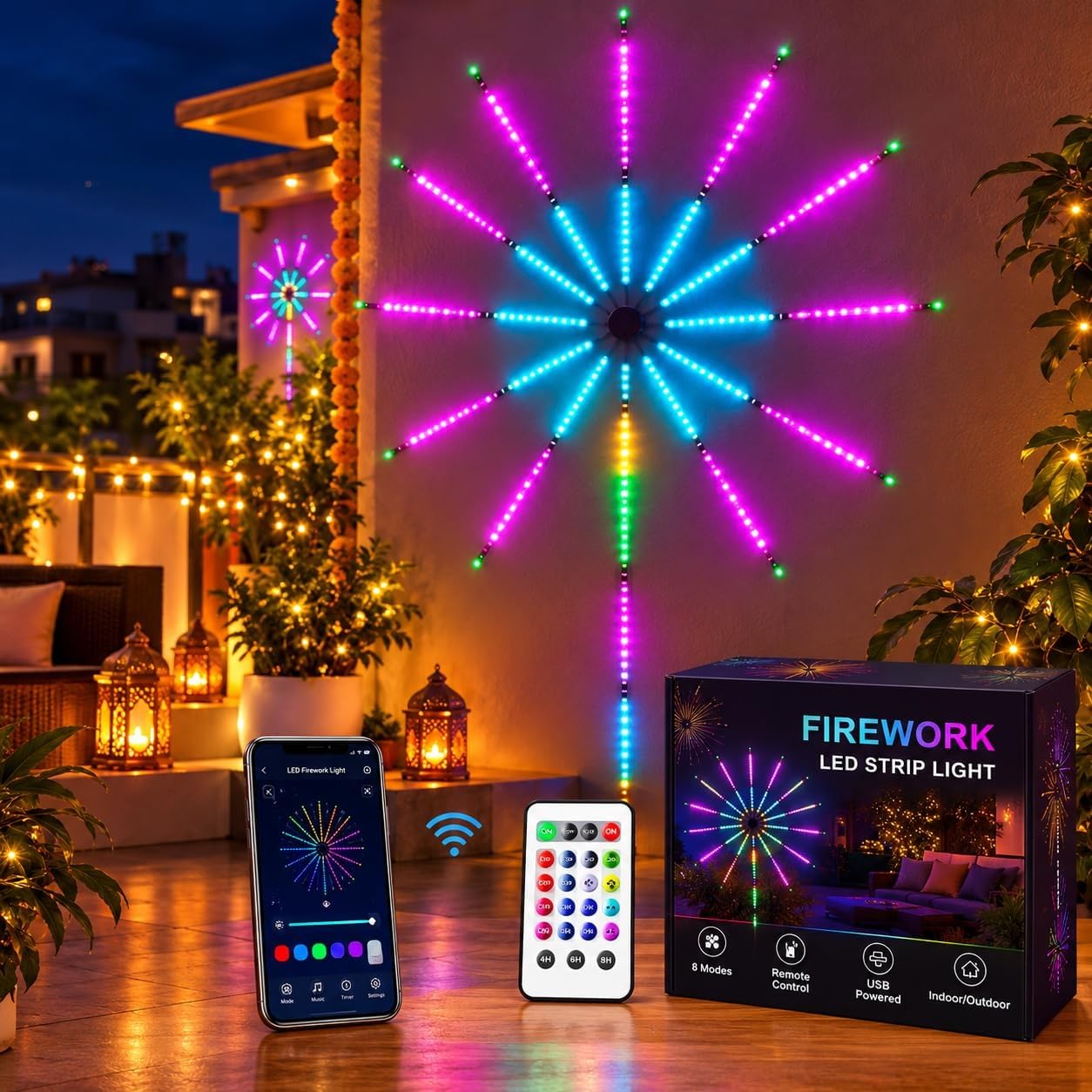 fizzytech RGBIC Smart Firework LED Lights - Image 1