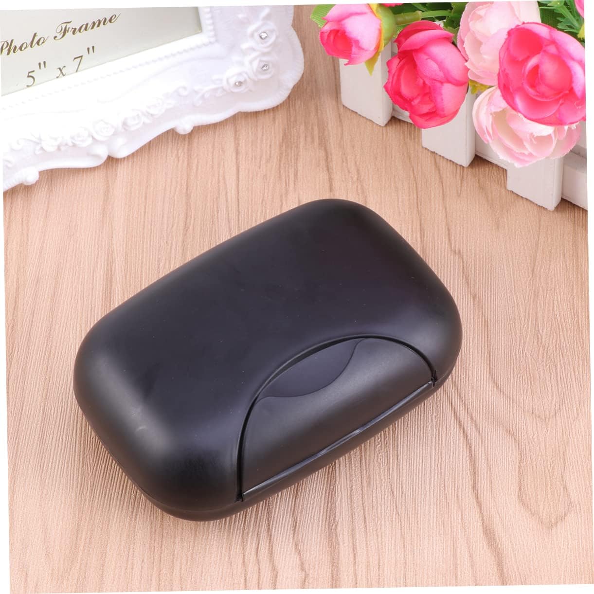 Amosfun Portable Soap Holder Box with Lock Large Sealed Soap Case for Travel and Outdoor Use Lightweight Container for Hiking and Home Black