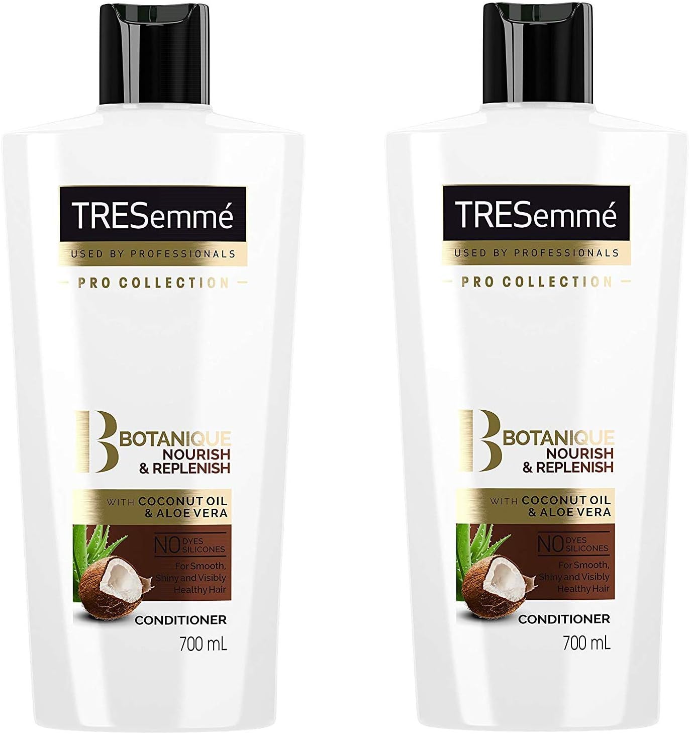 Botanique Nourish + Replenish Conditioner, Coconut Oil and Aloe Vera - 24 Fl Oz / 700 mL x 2 Pack