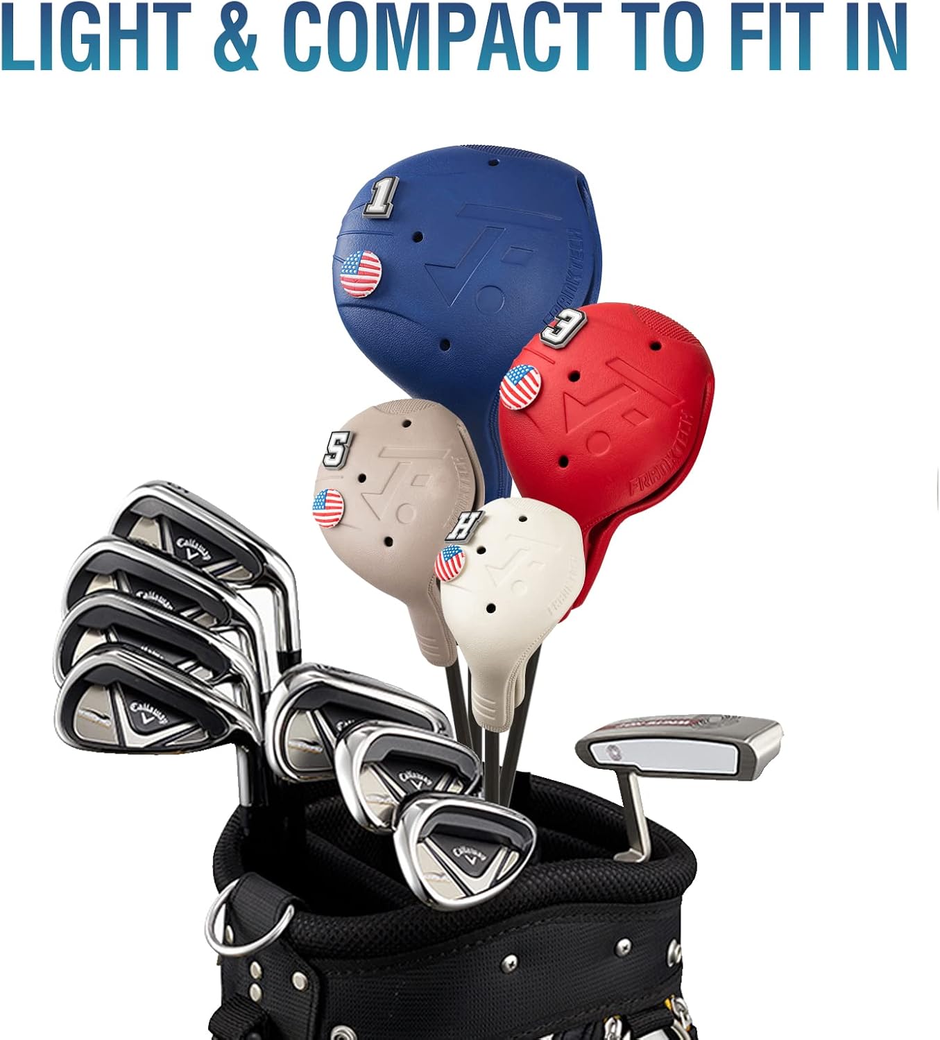 Golf Club Covers, 4pcs or 1pc EVA Plastic Golf Head Covers, 1 3 5 7 X Fairway Woods Hybrid Golf Club Head Covers with Pins, Fit Oversized All Brands, Easy On Off, Washable, Protective, Right-Handed : Sports & Outdoors