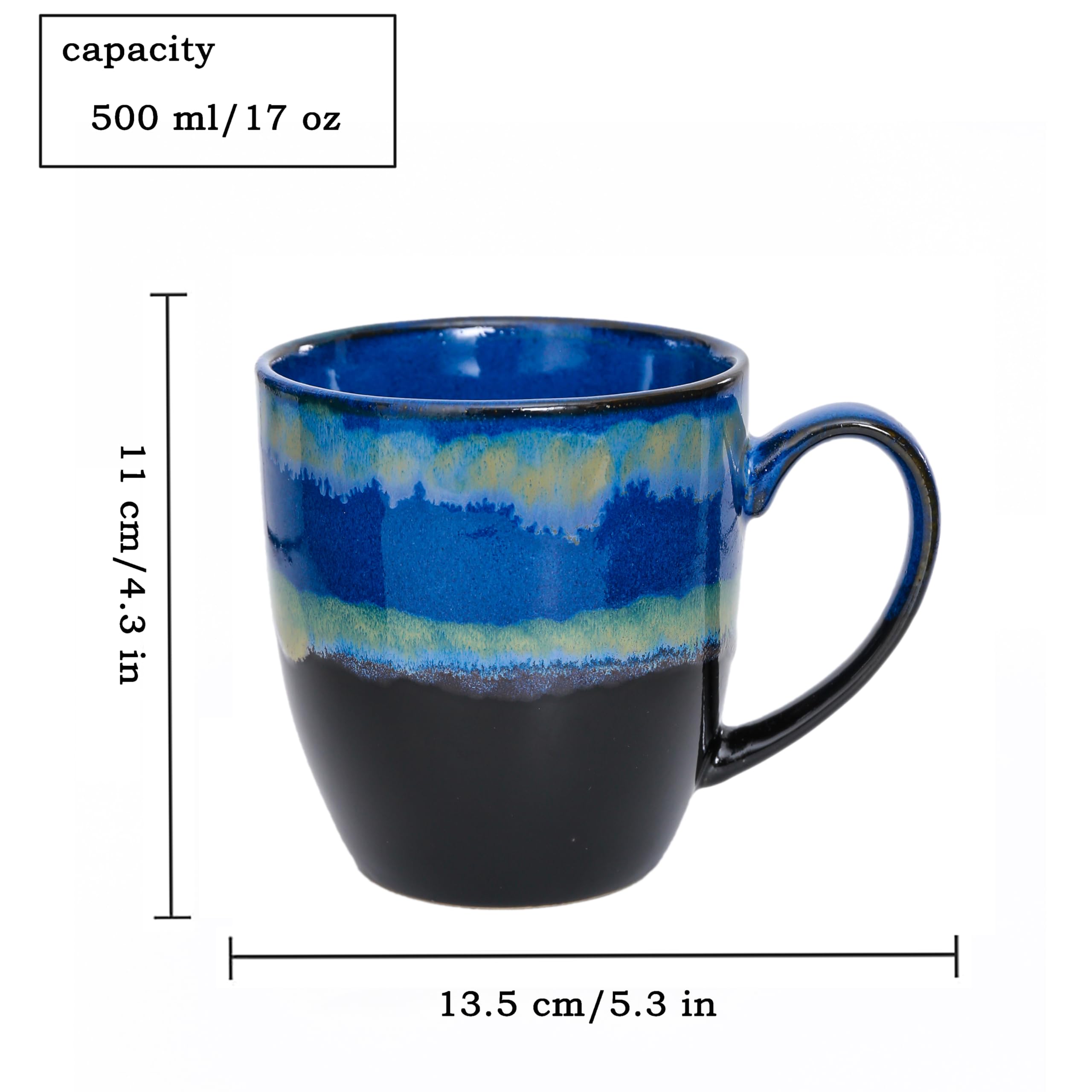 hengshukeji 500ml Unique Ceramic Coffee Mug,Handmade Kiln Change Glaze Large Tea Cup for Office and Home,Coffee Mugs for Tea Hot Chocolate - Image 2