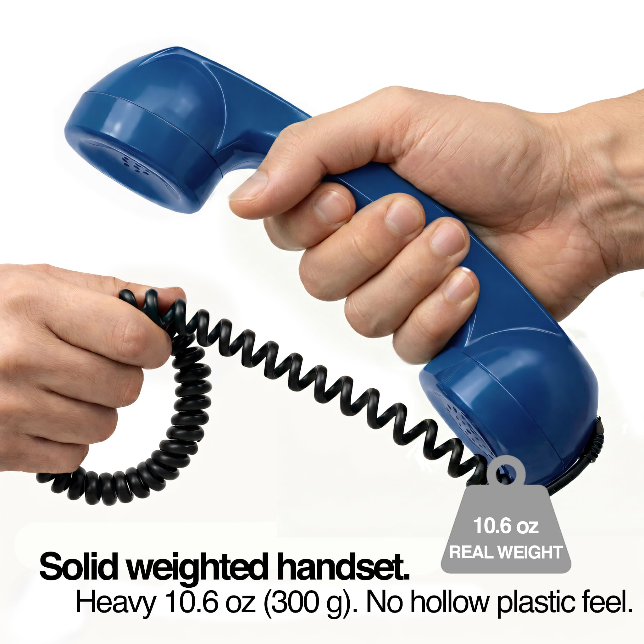 OPIS 60s Micro: Cellphone Retro handset/Old-Style Headset for All Cell-Phones (Blue) - 5
