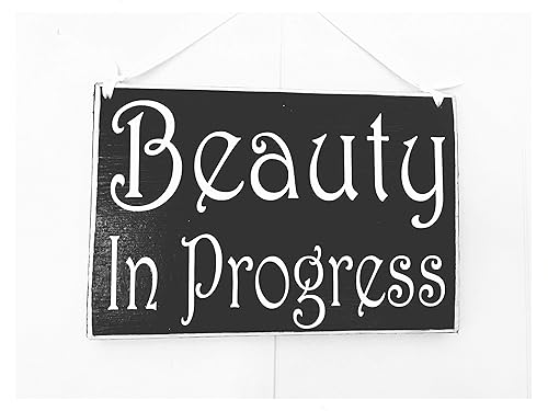 8x6 Beauty In Progress (Choose Color) Custom Wood Sign In Session Spa Do Not Disturb Facial Waxing Lashing Welcome Wall Door Hanger Handmade Sign