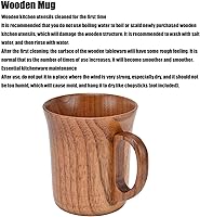 Vista 2 de Taza de madera, taza de madera de 9.5 fl oz con asa, tazas de viaje para acampar para el hogar, restaurante, para bebidas calientes, madera