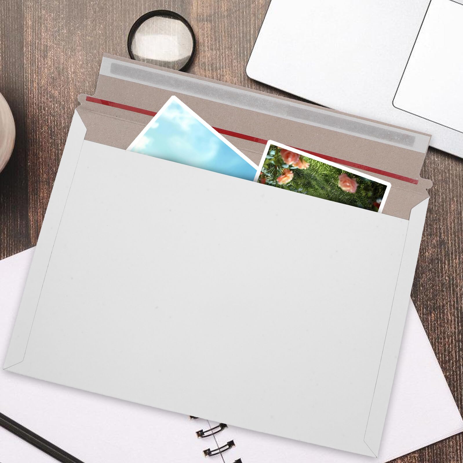40 pezzi Buste Porta Documenti Spesse Autoadesive Sacchetti per Spedizioni e Conservazione Buste Bianche per Foto Cartoline e File