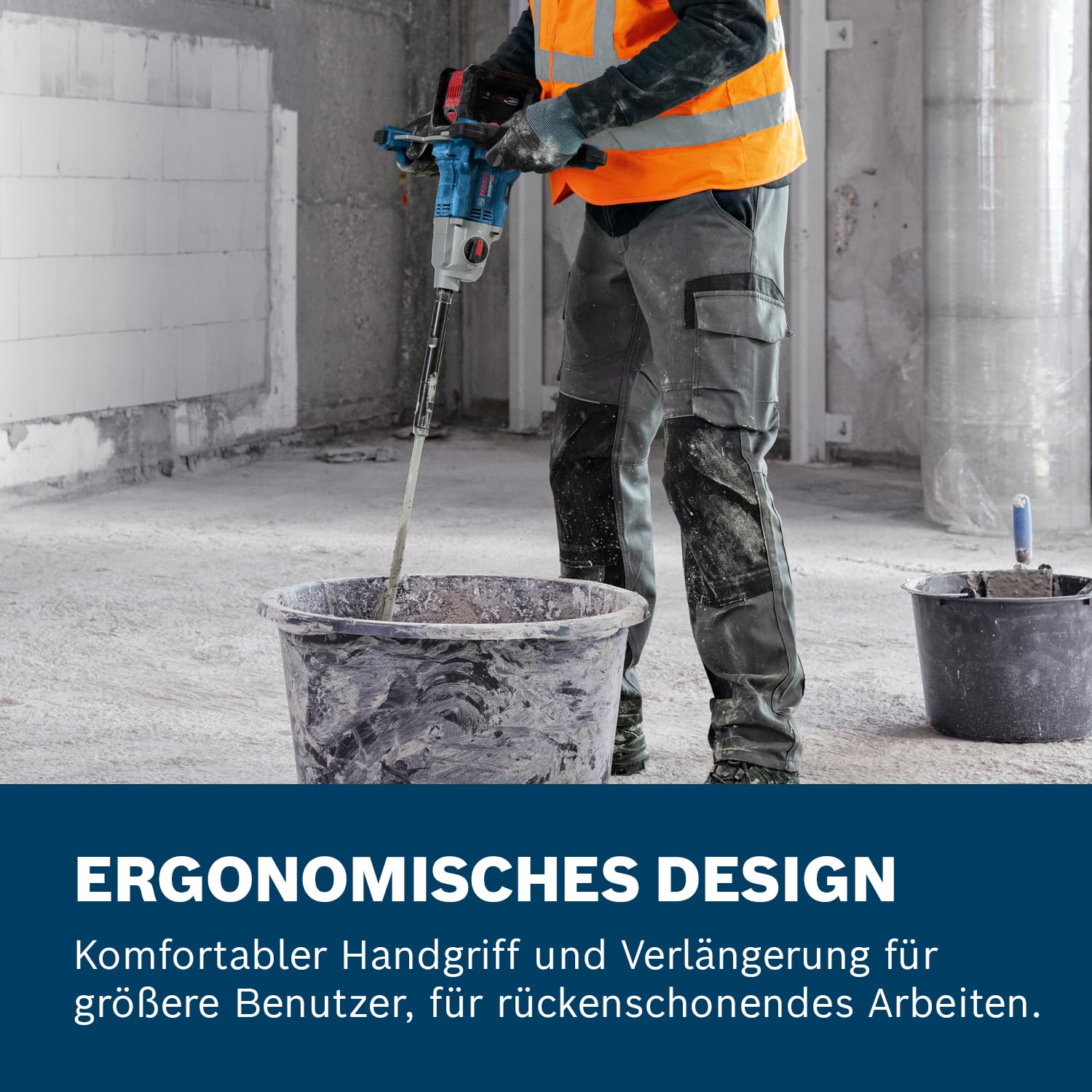 Bosch Professional 18V System Akku-Rührwerk GRW 18V-160 (inkl. 1x Verlängerung 7 cm (M14-M14), 2x Schlüssel)