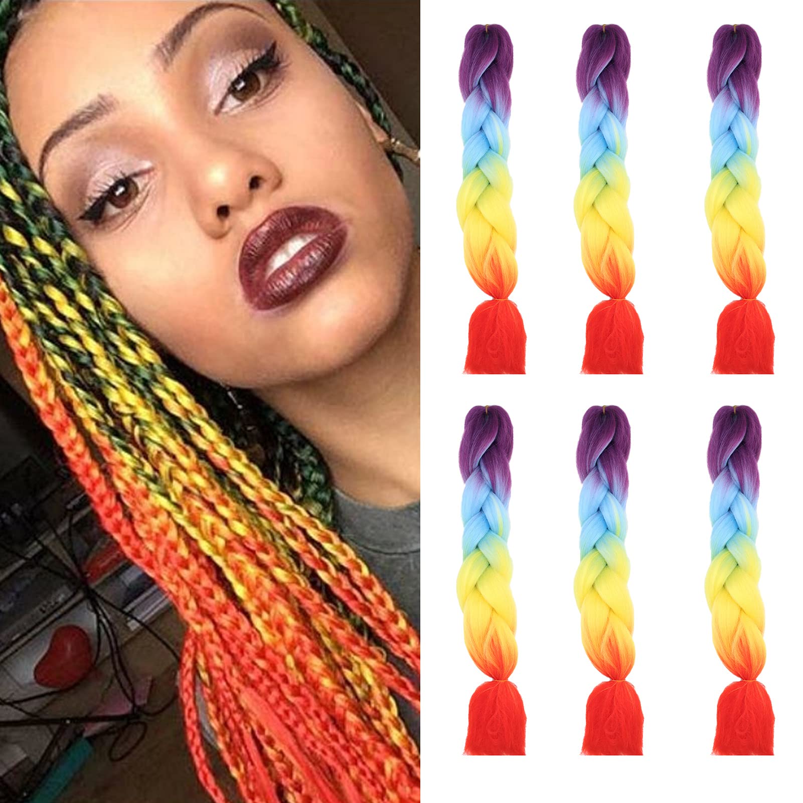 24inch Jumbo Braids Hair Extensions Ombre Braiding Hair Synthetic 3Pieces/lot Crochet Twist High Temperature African Box Braids, Sapphire Blue — view 52