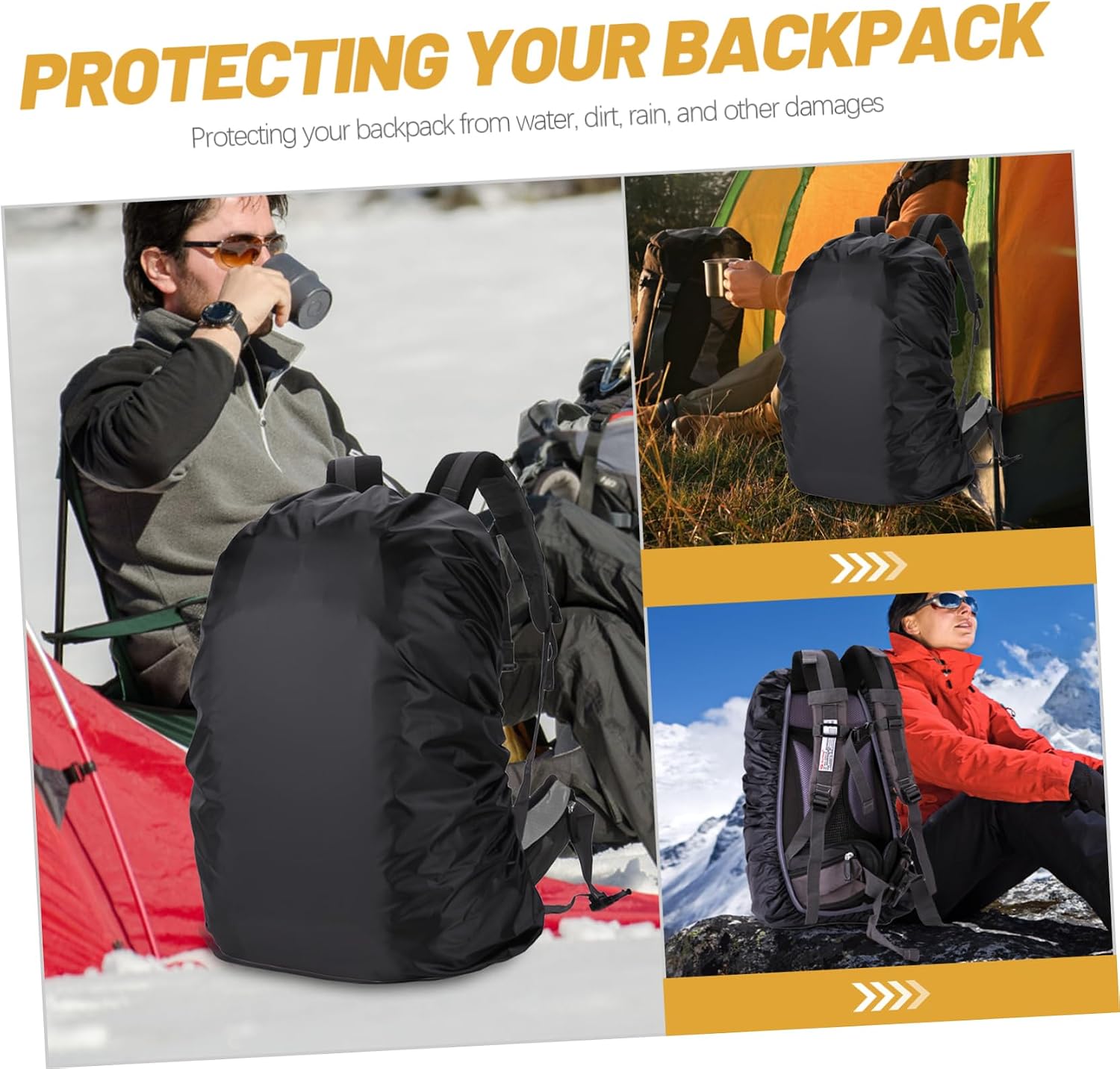 Outdoor Backpack Rain Cover 1 Set Waterproof Hiking Backpack Cover for Camping Travel Riding