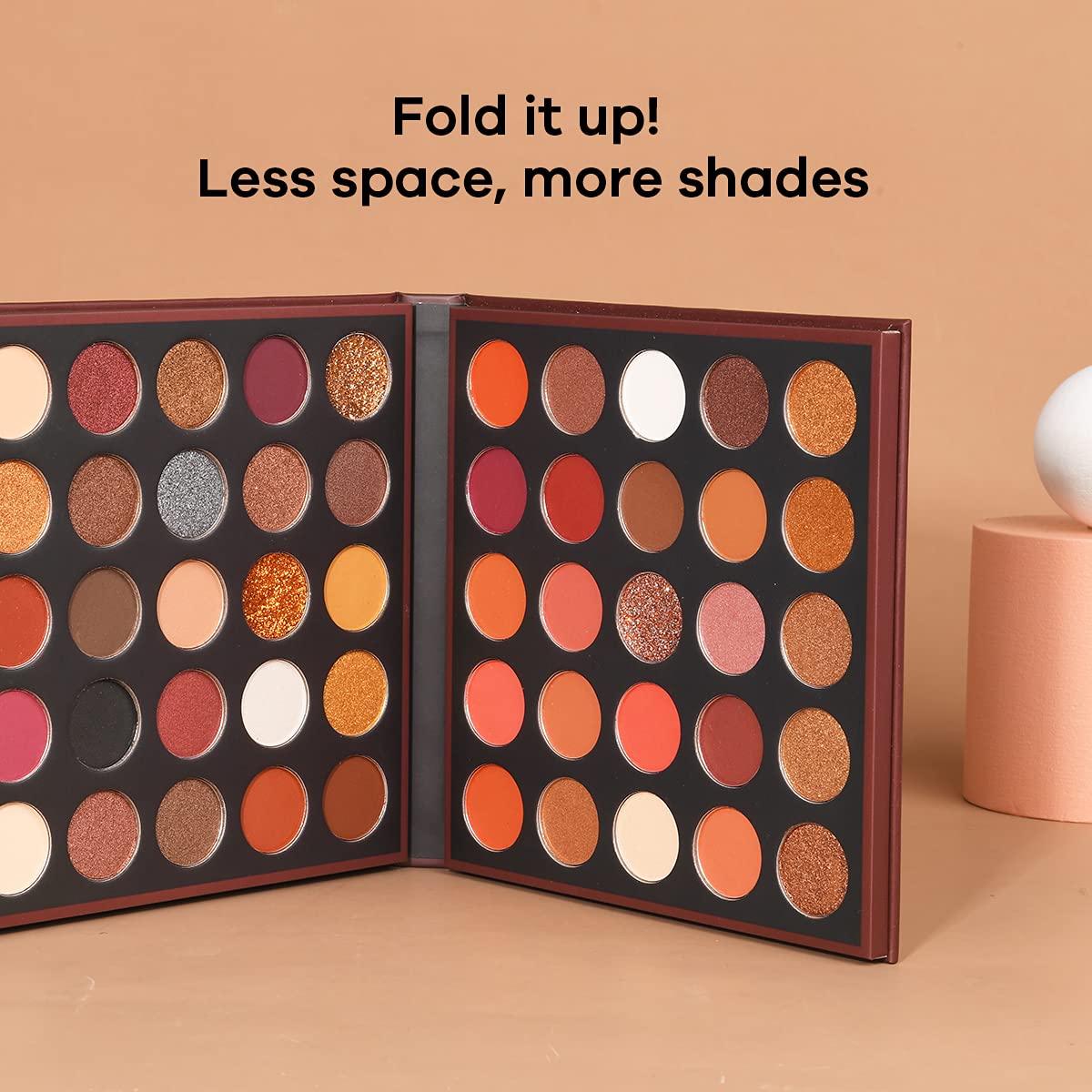 EYESEEK Foldable 50 Fall Color Eyeshadow Palette, Neutral Brown Eye Makeup Palettes Sets, Nautral Nude Eye Shadow Plattet Make up Pallet Gift Sets for Hazel Eyes