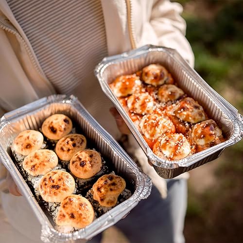 Miniatura 6 de 50 recipientes de aluminio para galletas de Navidad, con tapas, desechables con cubiertas de cartón con temática navideña, moldes para hornear, para