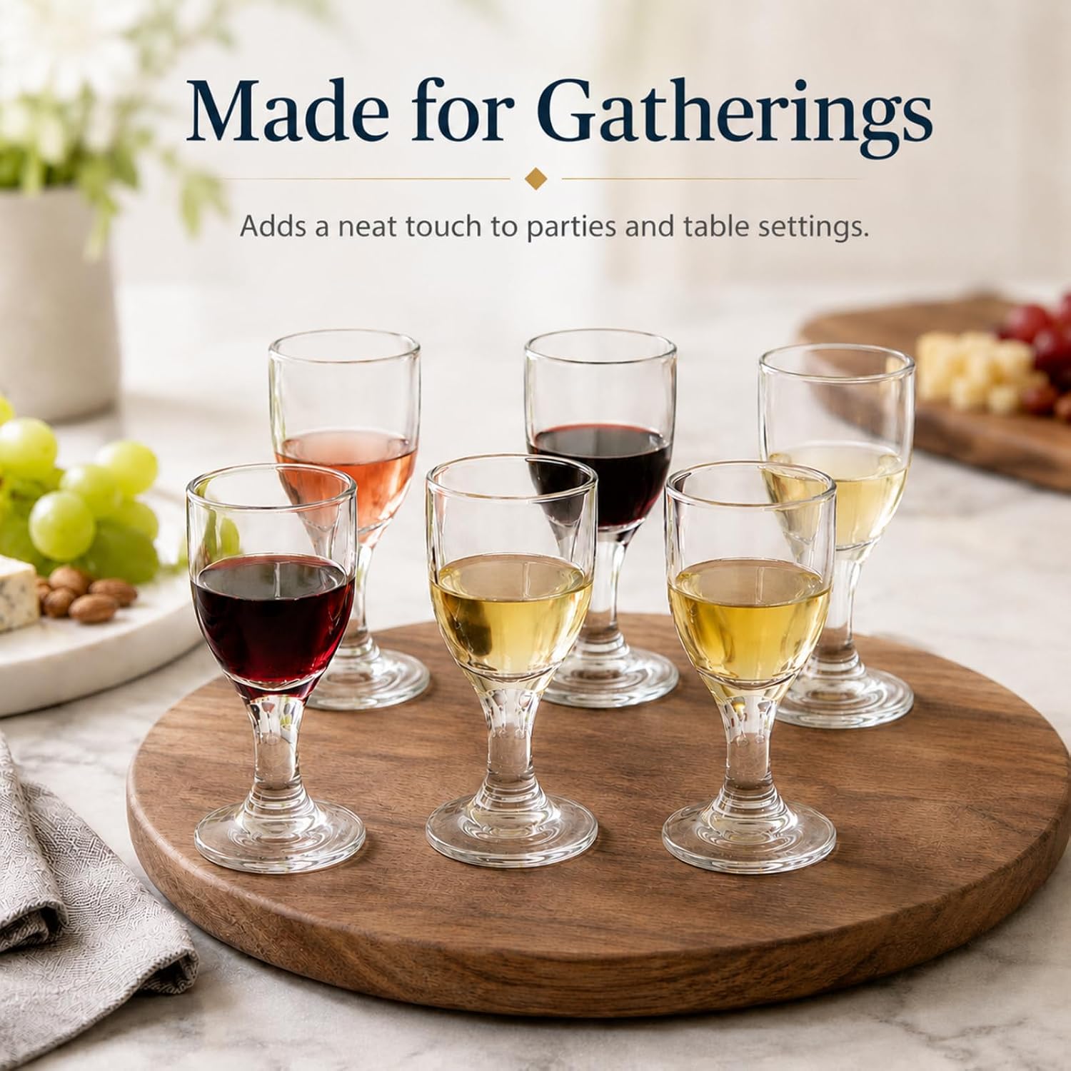 60 Pcs 0.5 oz/15ml Mini Wine Glasses Mini Shot Glass Clear Glass Tasting Cups Mini Whiskey Glasses Cups Soju Glass for Wine Tasting for Bars Shotski Parties Gatherings Catering Events