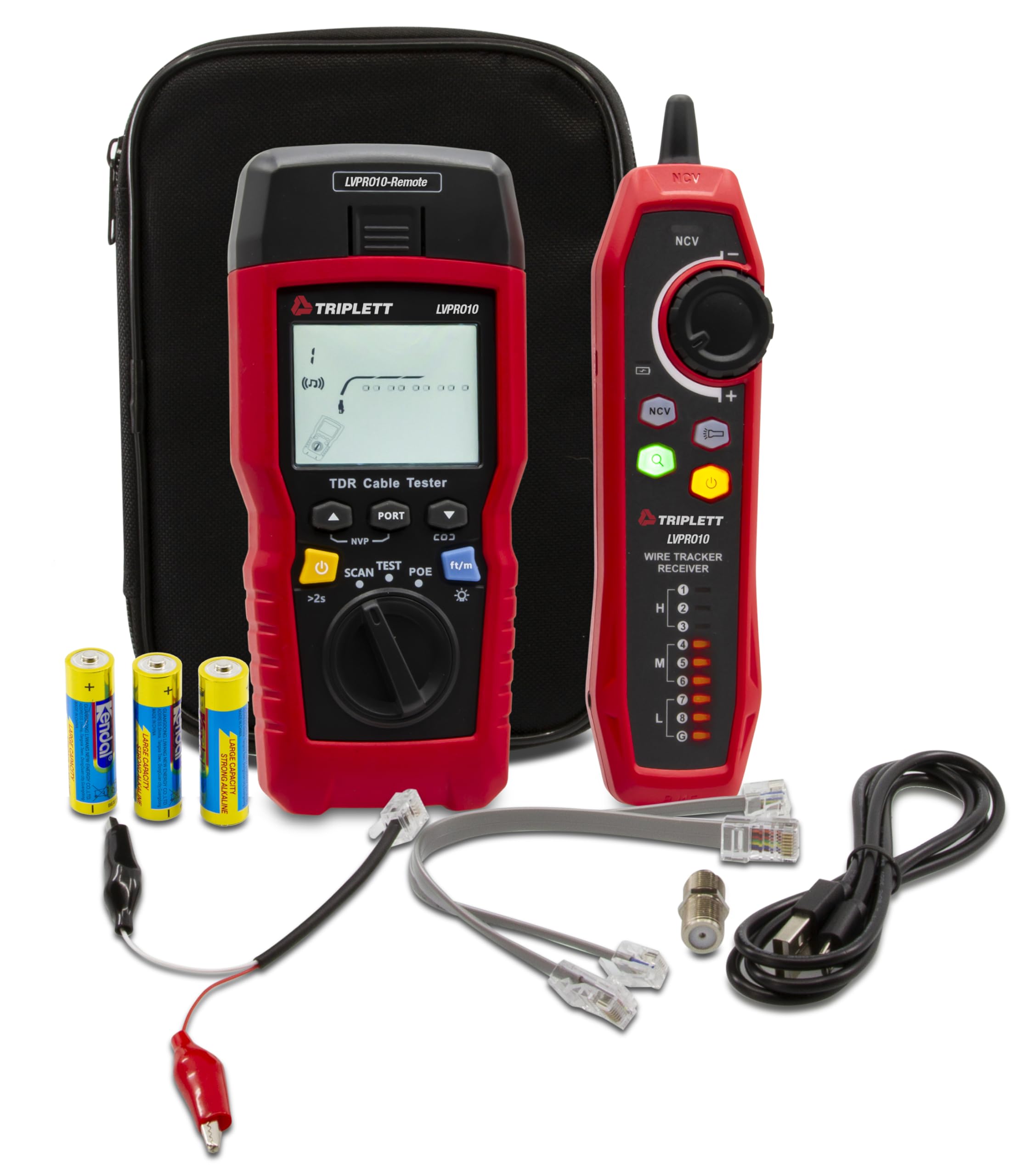 Triplett LVPRO10 TDR/Kabeltester – Testen und Verfolgen sowohl Twisted Pair (CAT5E/6/6A/8) als auch Koaxialkabel