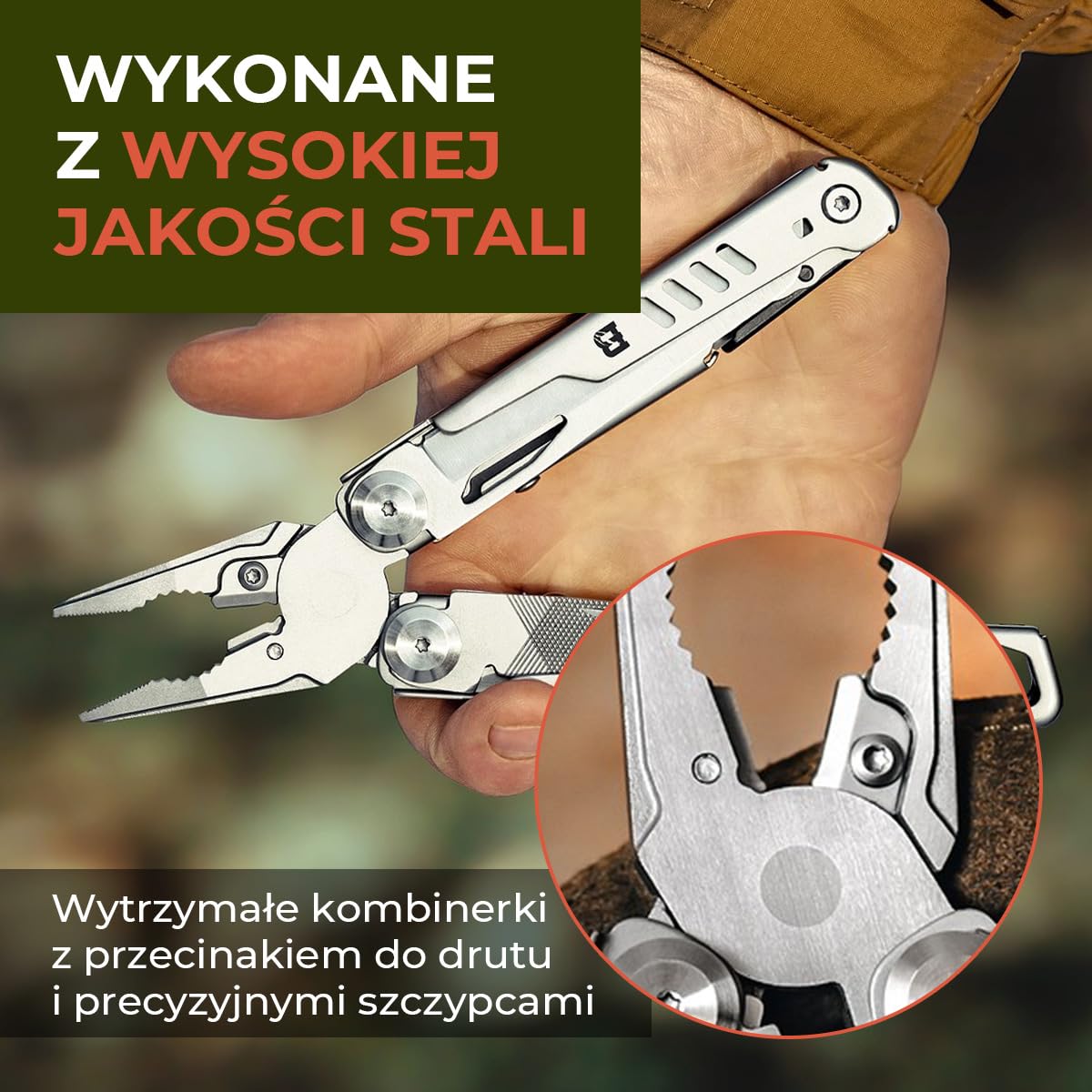 Badger Outdoor Fang Multitool 12w1 - Nóż Wielofunkcyjny | Ze Stali Nierdzewnej, Narzędzie Survivalowe z Kombinerkami i Nożyczkami, Wysokiej Jakości Gadżet Outdoorowy