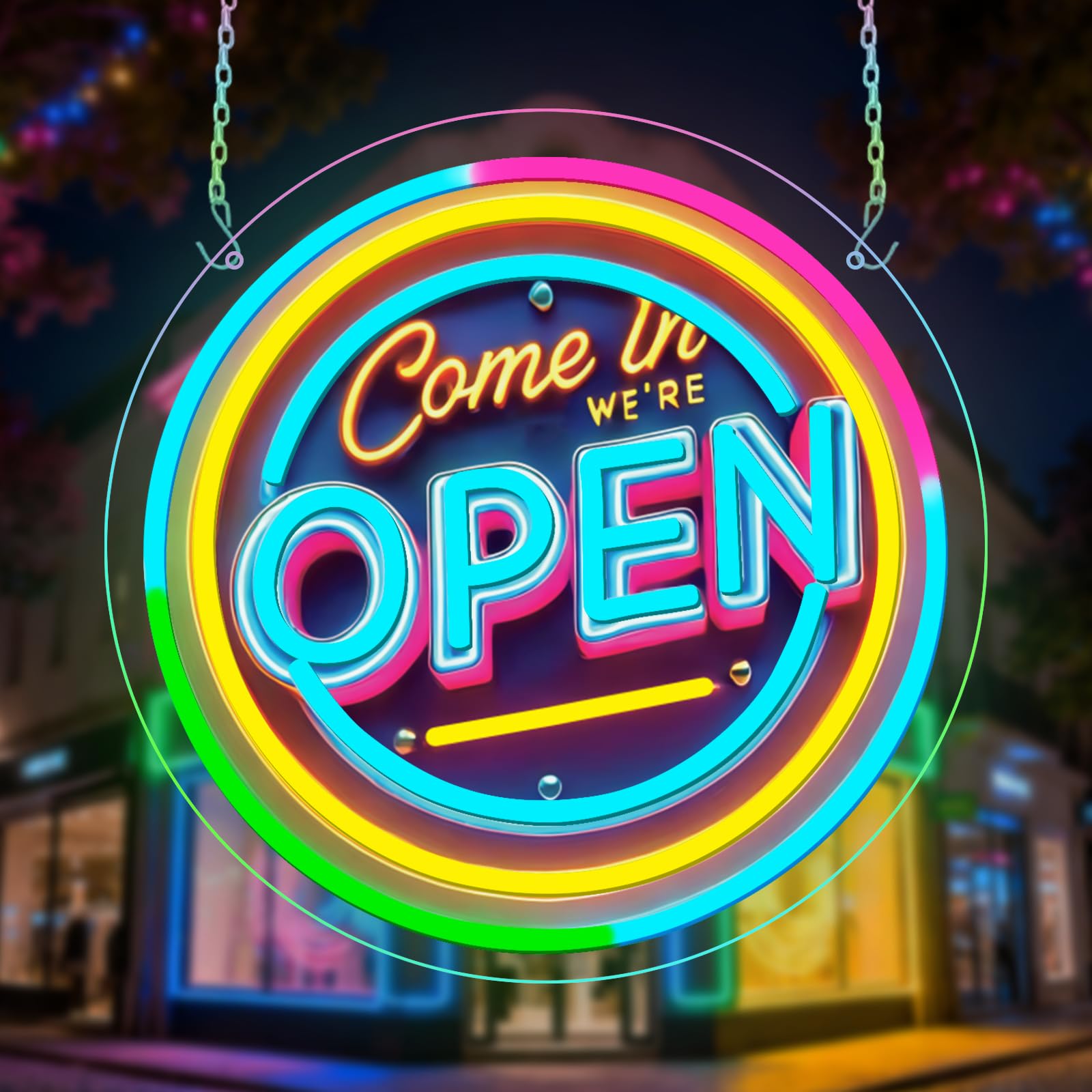 Come in, We Are Open Segno Neon – Ideale per Arredamento di Muri e Finestre di Negozi, Bar, Club, Pub, Decorazione LED, Ottimo Regalo per Camera da Letto, Stanza da Gioco, Festa di Compleanno